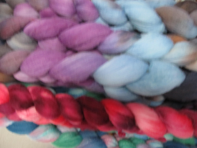 HAND DYED ROVING BRAIDS 2 EACH FOR 3 MONTHS